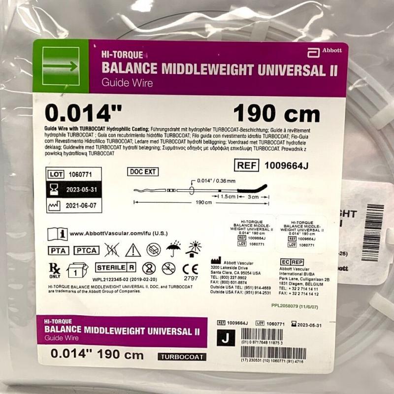 Abbott BMW UNIVERSAL II second-gen anti-kink PCI guidewire