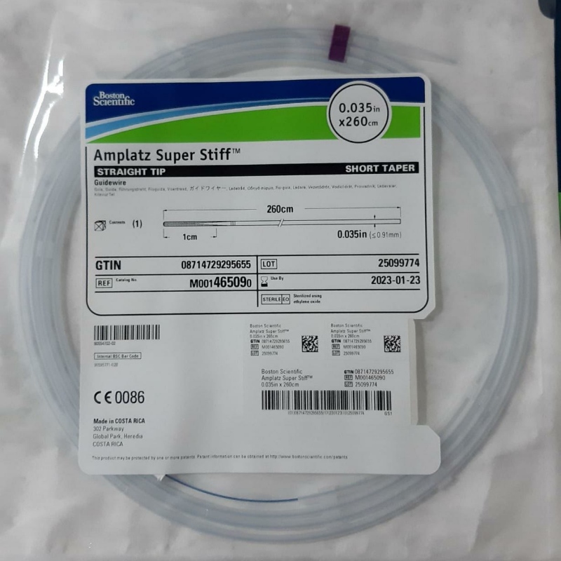 Boston Amplatz Super Stiff extra rigid PTFE stainless guidewire